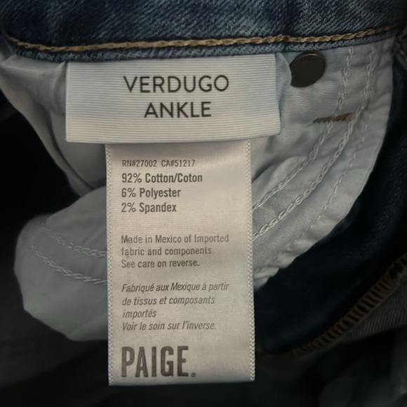 PAIGE verdugo ankle womens jeans size 28 - Picture 4 of 7
